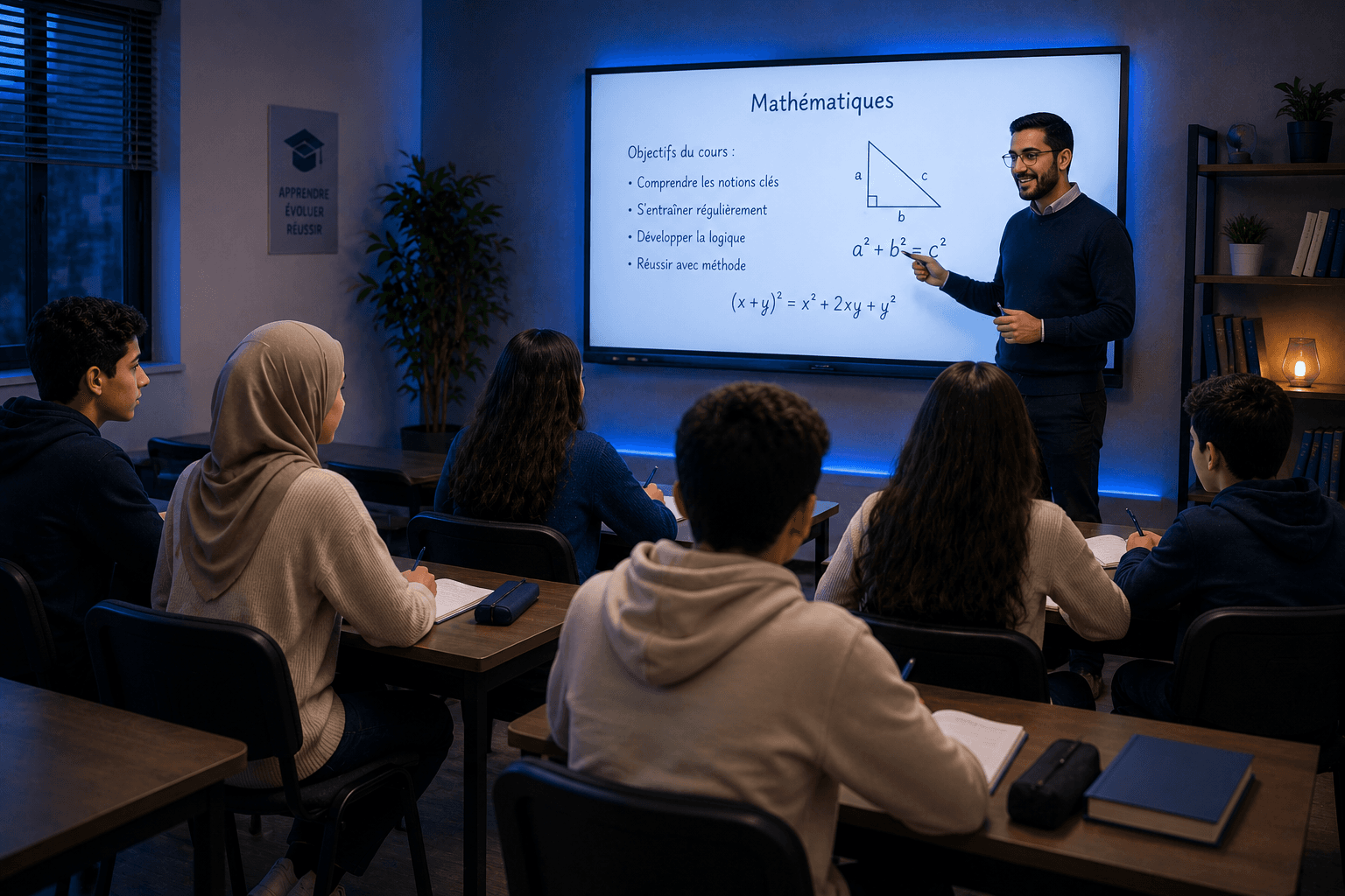 Cours de mathématiques en salle au centre GENIXIA
